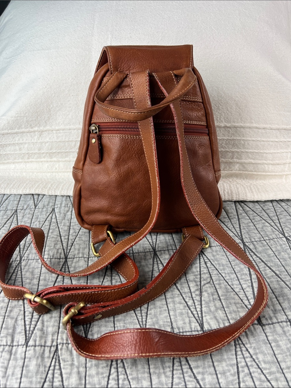 Source Unknown Tan Leather Mini Backpack - Picture 4 of 16